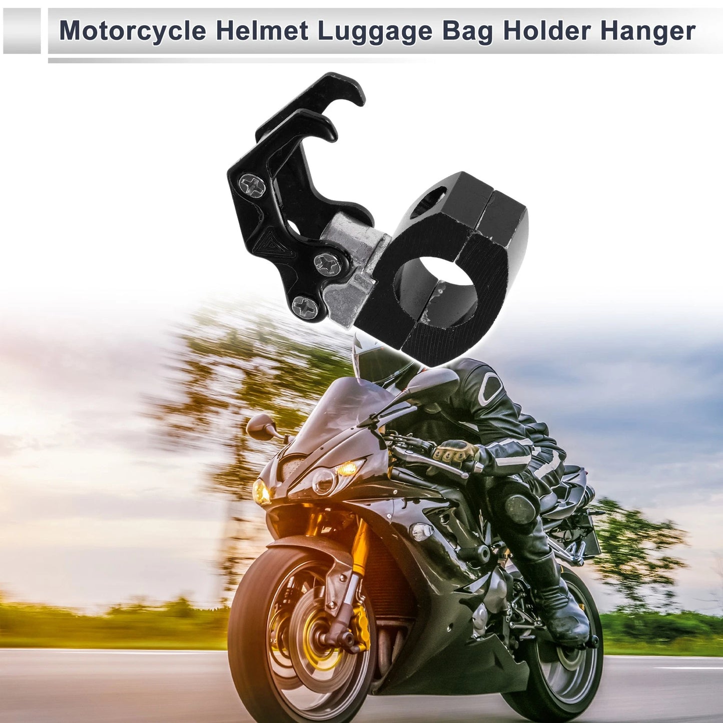Square W/ Fingerprint Motorcycle Hanging Hook 1 x Black 72mm Length