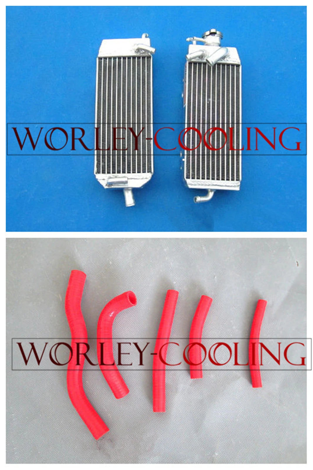 Aluminum Radiator for Suzuki RM125W RM125X RM125Y (1998-2000) + Hose RED