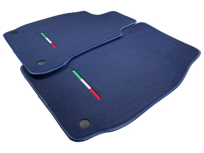 Floor Mats for Maserati Quattroporte Dark Blue Carpets with Emblem (2013-2023)