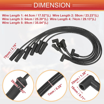 6 Pcs Spark Plug Wire Ignition Coil Cable for Buick LeSabre Lucerne