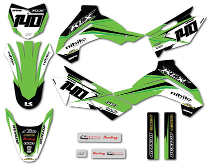 Custom Sticker Kit for Kawasaki KLX 140 (2019-2024) Factor Style Decals