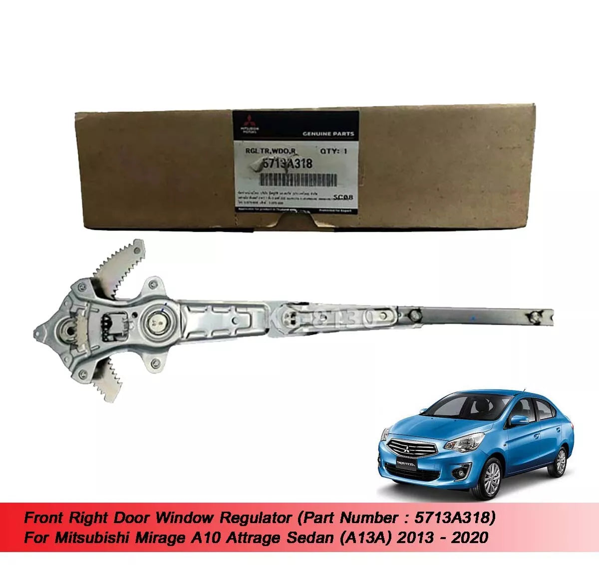 Door Window Regulator for Mitsubishi Mirage A10, A13A (2013-2022)