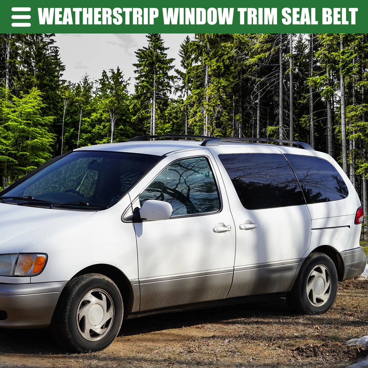 Rear Left Door Window Belt Weatherstrip for Toyota Sienna (2004-2010) Black