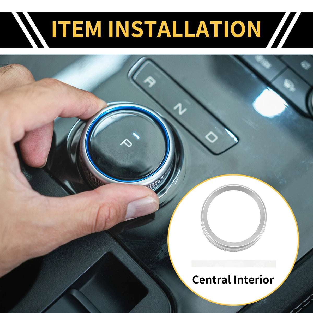 Gear Shift Control Knob Cover Ring for Ford Maverick (2022) - Silver Tone 1 x