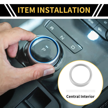 Gear Shift Control Knob Cover Ring for Ford Maverick (2022) - Silver Tone 1 x