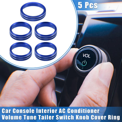 5 x AC Volume Tune Tailer Switch Knob Cover Rings for Ford F150 (2016-2019)