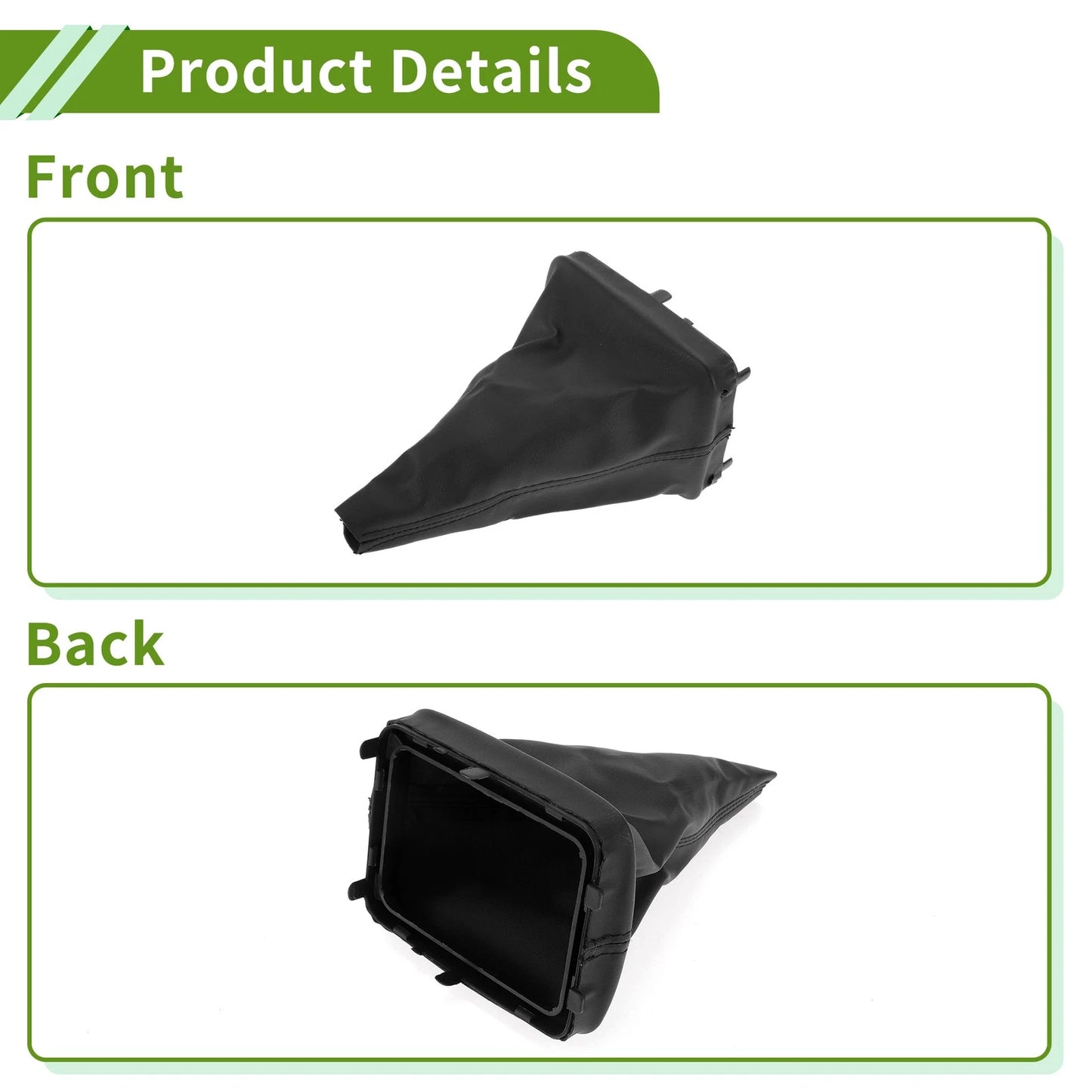 Car Gear Shift Stick Gaiter Black Faux Leather for Peugeot 206 (2007-2023)
