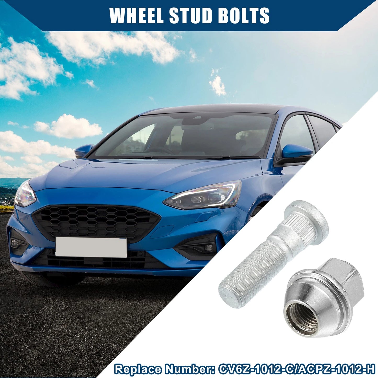 M12-1.5 Wheel Lug Stud Bolts  for Ford Fiesta Focus Fusion (2011-2023)