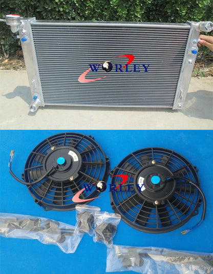 3 Row Aluminum Radiator + Fans for Holden Commodore VT VU VX HSV V6 3.8L (1997-2006)
