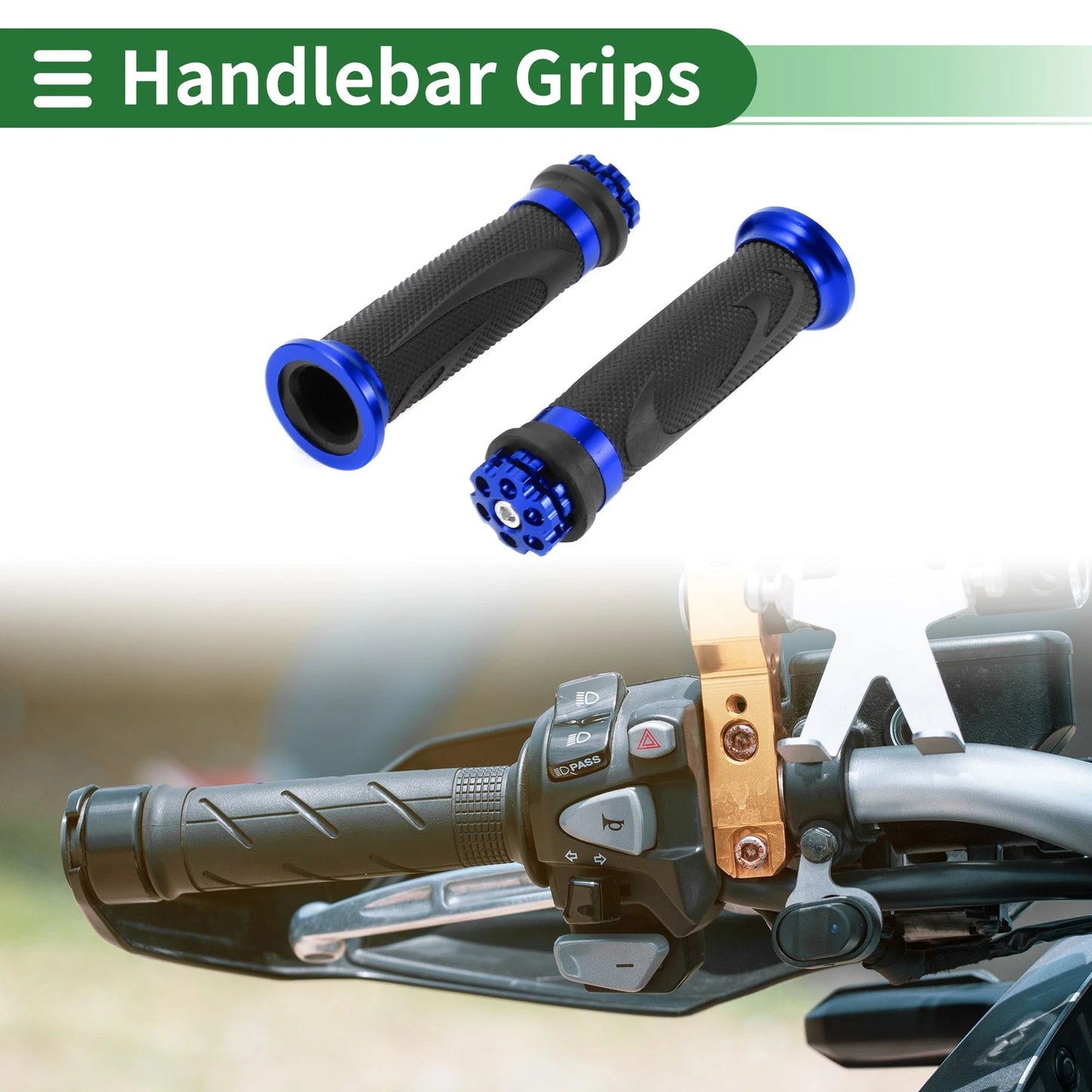 7/8" / 22mm Hand Grip Cover Aluminum Alloy Blue for Motorcycle