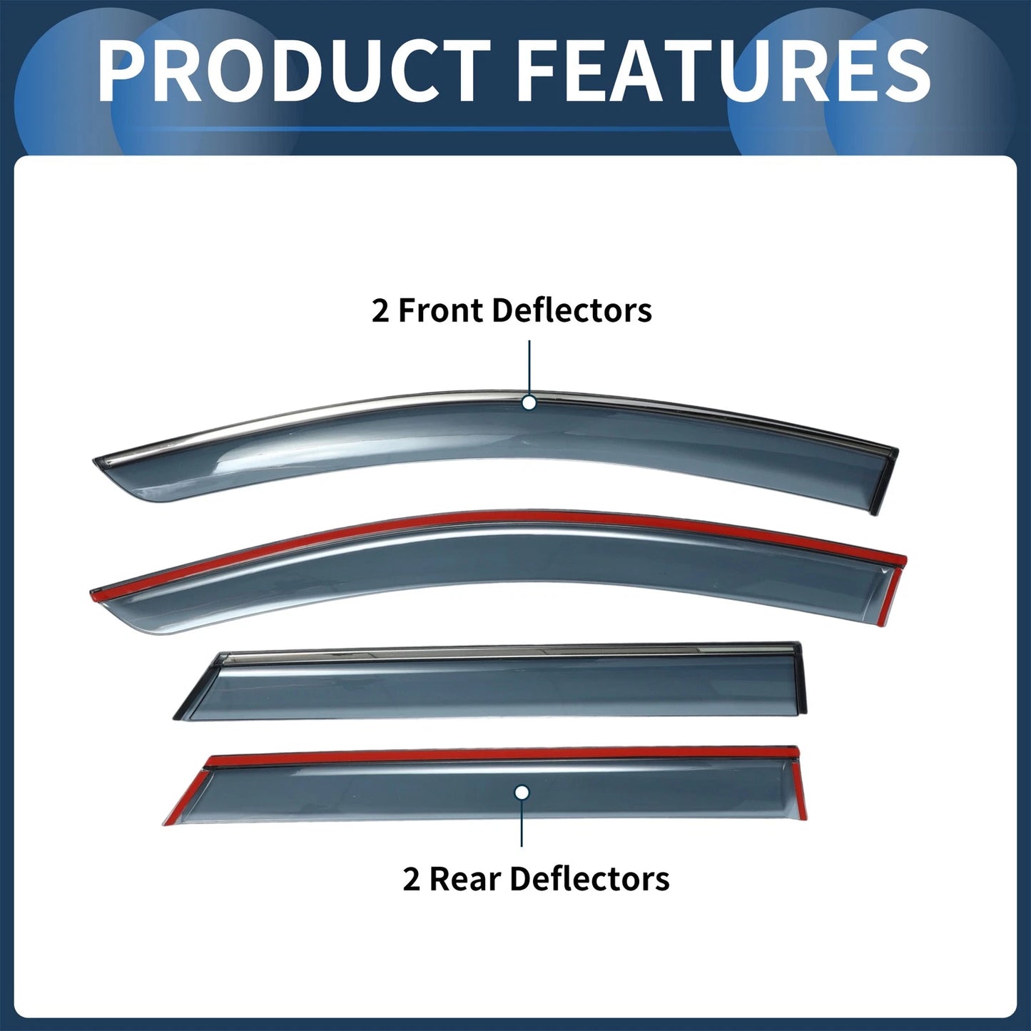 Window Deflectors for Toyota bZ4X 2023-2024 Side Window Vent Visors Black 1 Set