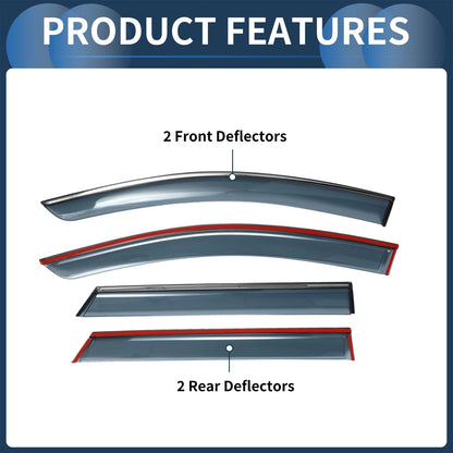 Window Deflectors for Toyota bZ4X 2023-2024 Side Window Vent Visors Black 1 Set