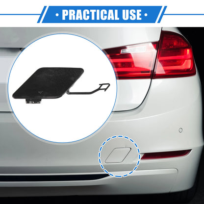 Rear Bumper Tow Hook Eye Hole Cover for BMW 3 F30 (2012-2015) Black