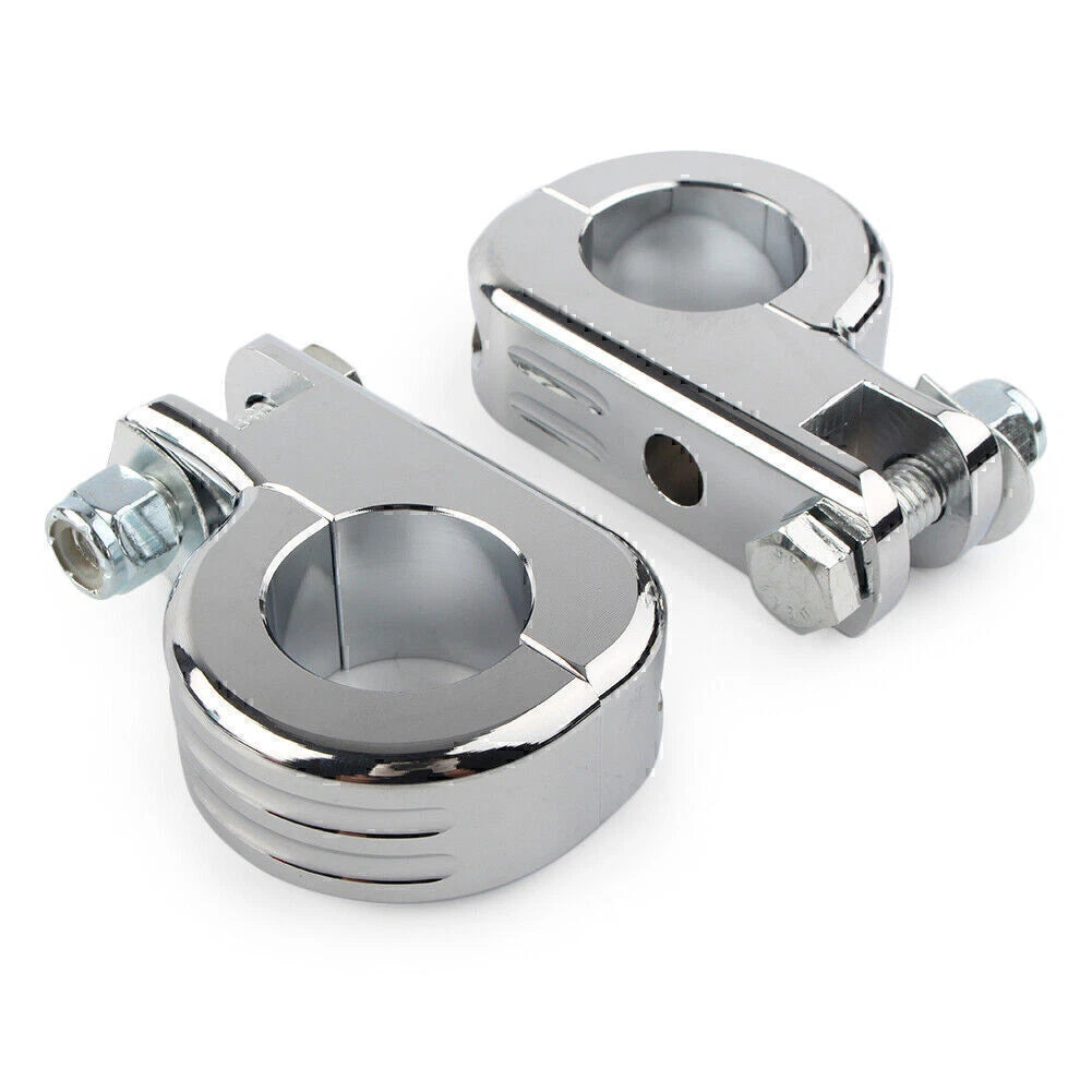 1.5" Chrome Highway Foot Pegs for Harley Touring Road King (2009-2023)