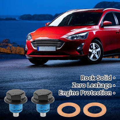 2 x M14x1.5 Copper Oil Drain Plug W/Gasket for Car & Motorcycle Black Blue