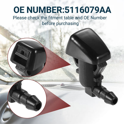 1x Windshield Washer Nozzle for Chrysler 300 with Hose and Connectors