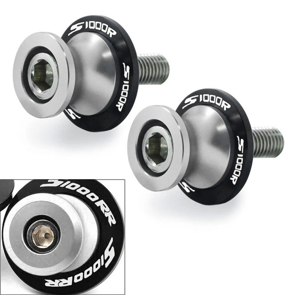 Silver Swingarm Spools for BMW S1000R S1000RR (2014-2018) - 2 x M8 Screws