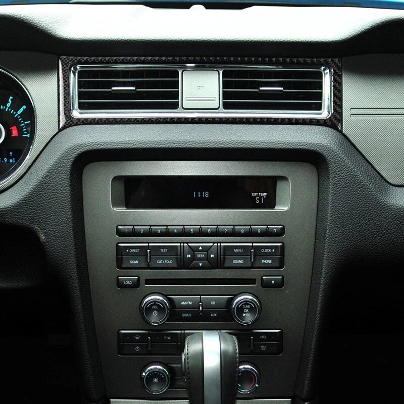 Carbon Fiber Parts Center Air Outlet Vent Trim Fit For Ford Mustang 2009-2013