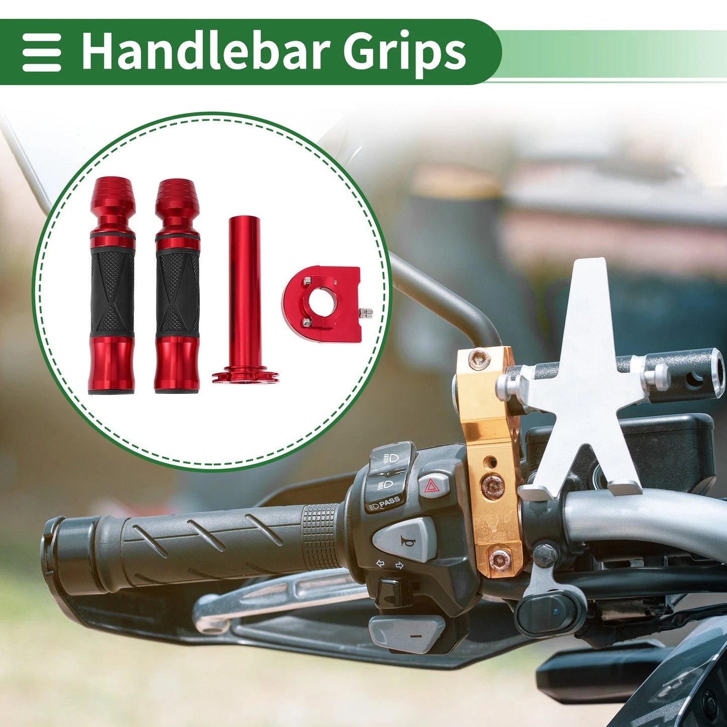 Motorcycle Hand Grips Cover Handlebar Cover Side Wine Glass Pattern