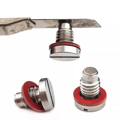 2 Pieces Gear Straight Screw for Outboard Motors Red Steel Gasket