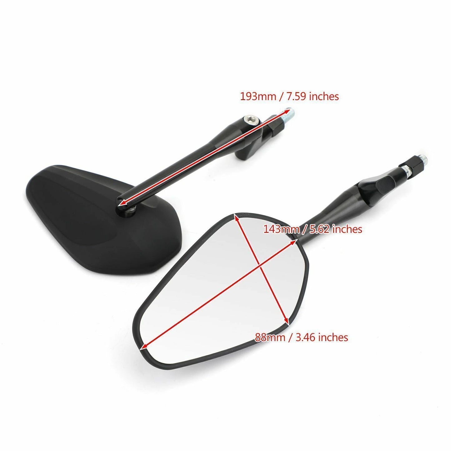 Pair Handlebar Mirrors for Moped Quad ATV Scooter (2010-2023)