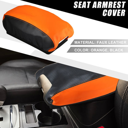 Car Center Console Armrest Cover for Jeep Wrangler JK (2011-2017) Black Orange