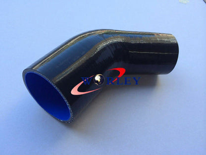 2.5" to 3" 64mm - 76mm Silicone 45° Elbow Reducer Hose for Car