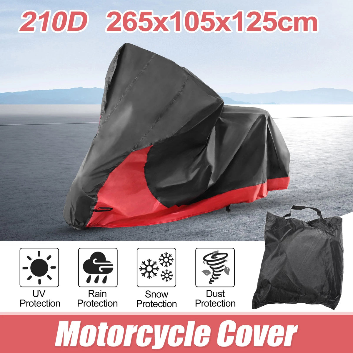 2 in 1 Motorcycle Cover Protector for Harley Street Glide FLHX FLTR Touring