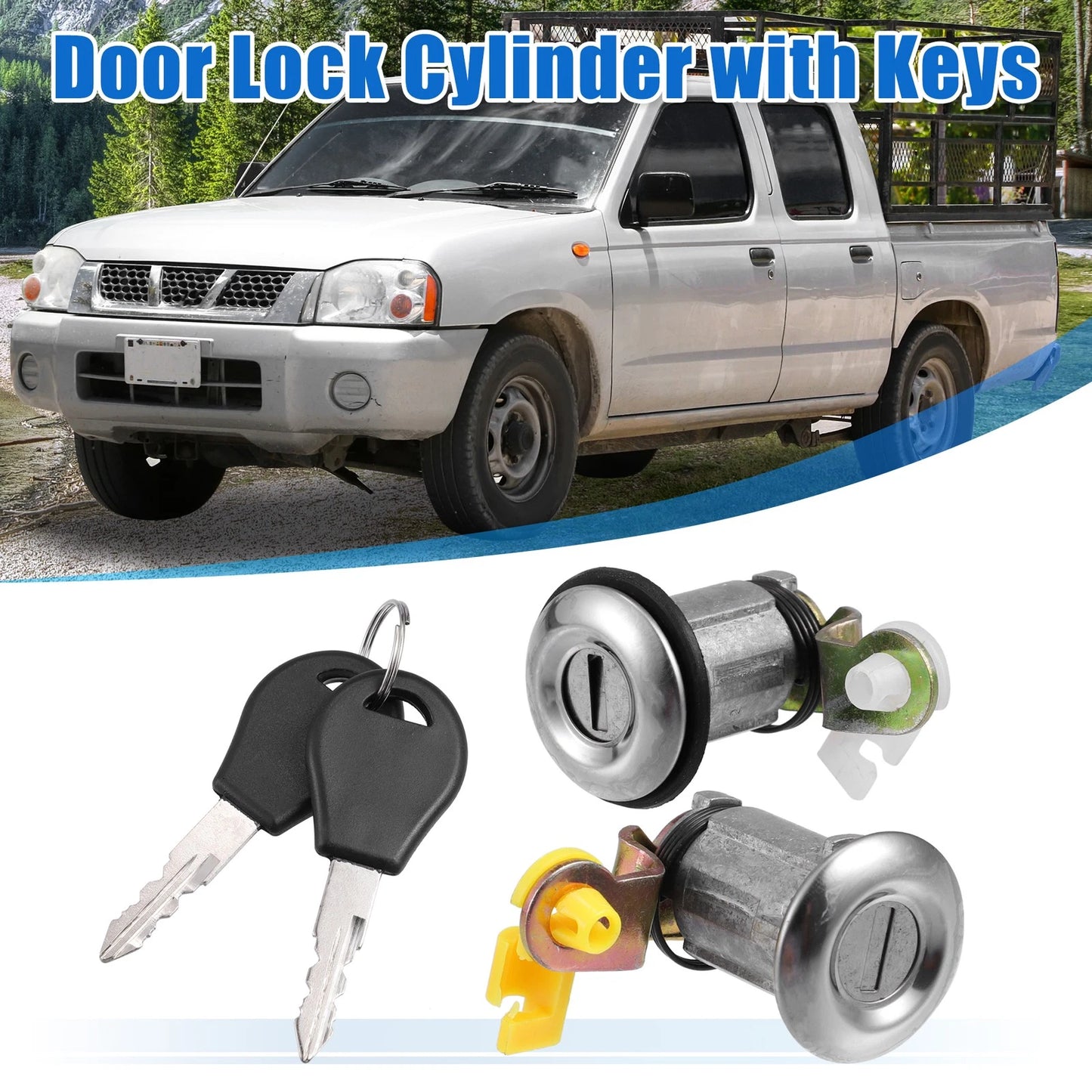 Door Lock Cylinder Set with Keys for Nissan Pickup D21 (1984-1998)