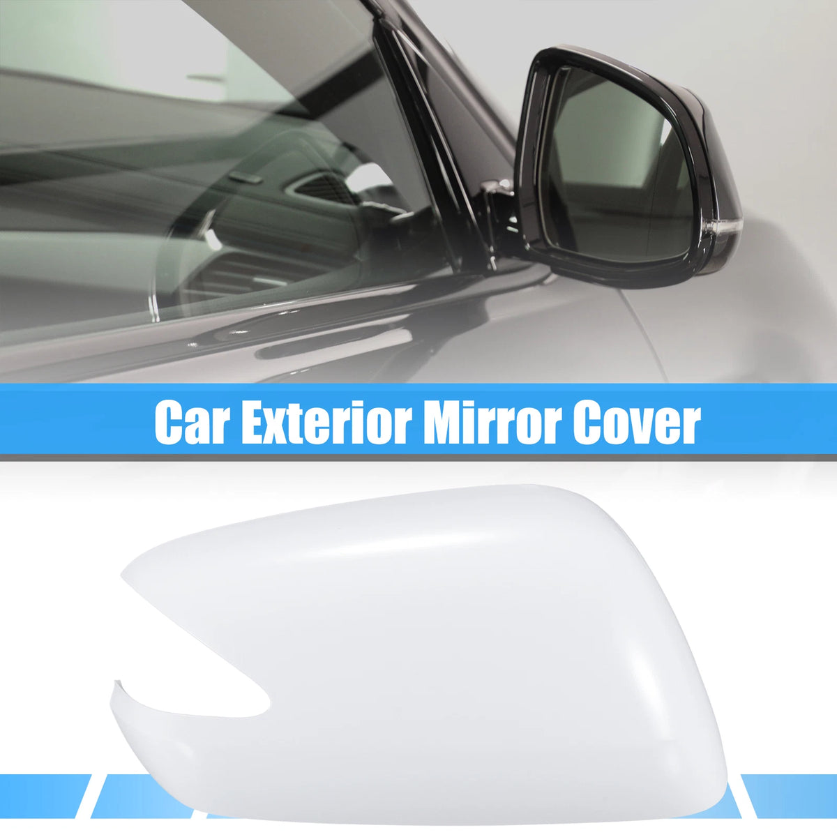 Right Side Car Exterior Mirror Cover White for Honda Jazz (2008-2015)