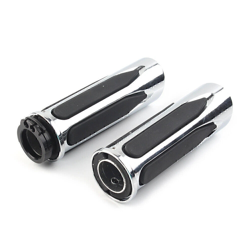 Chrome Soft Touch Hand Grips for Harley Touring Street Road Glide (2014-2023)