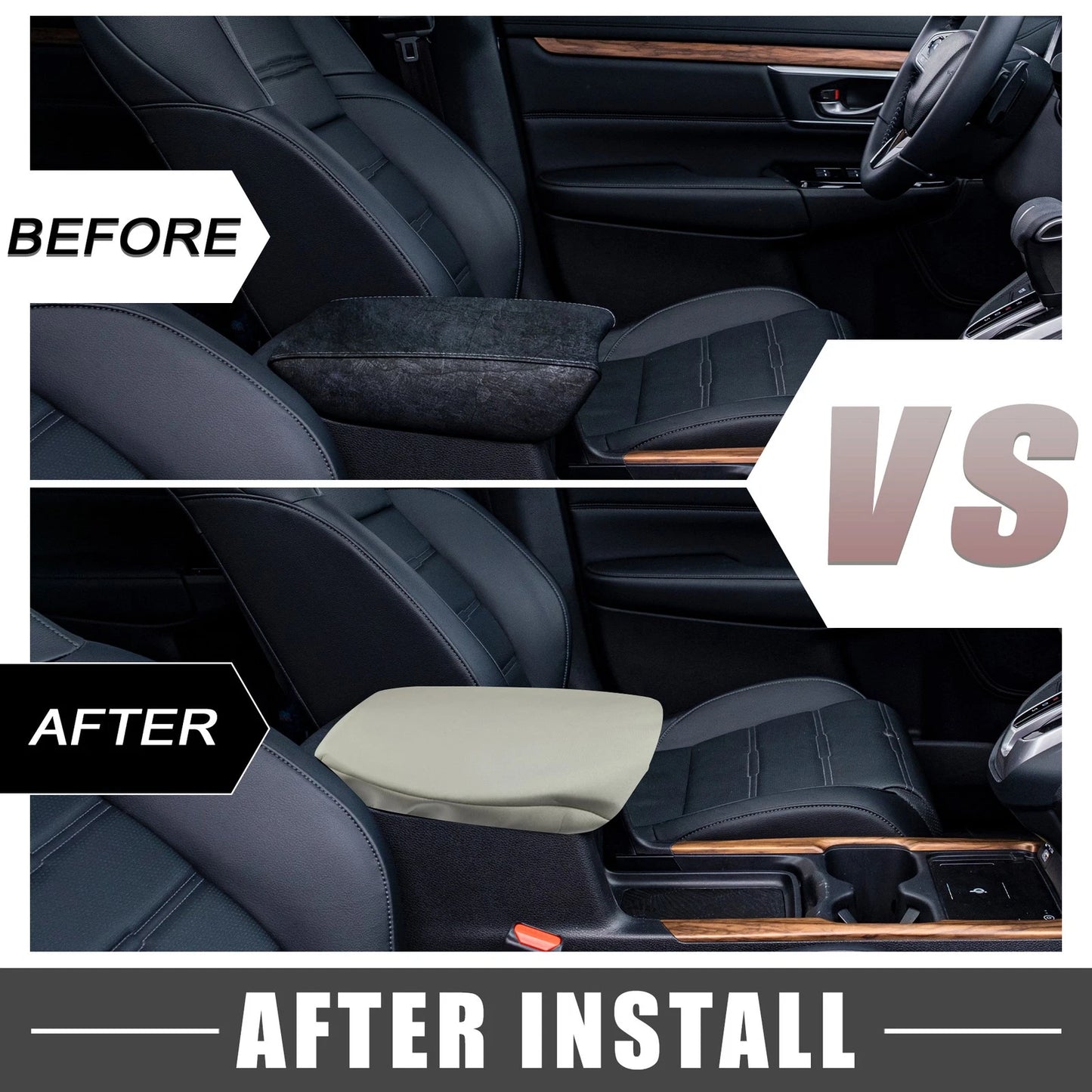 Car Center Console Armrest Cover for Toyota Land Cruiser (2008-2021) Brown