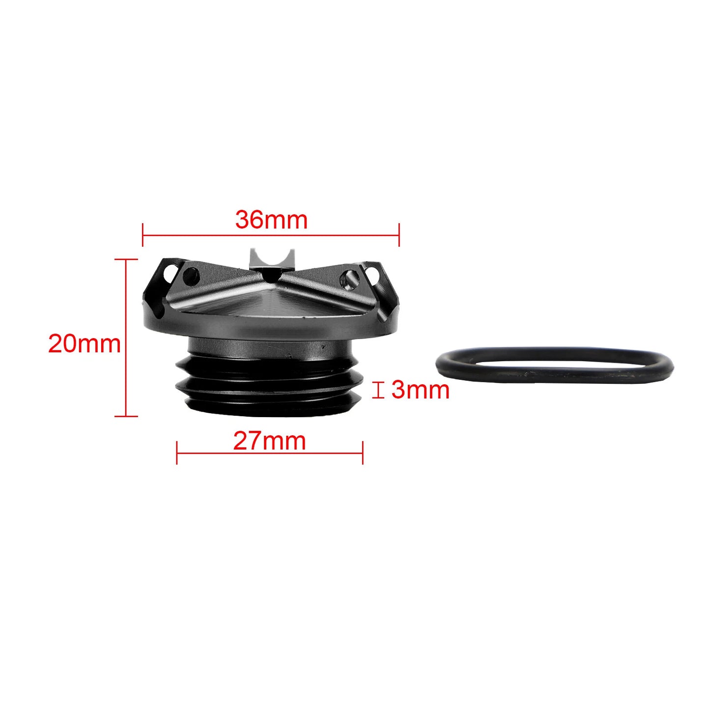 Oil Filler Plug Black for Yamaha MT-03, MT-07, MT-10, MT-25 (2016-2023)
