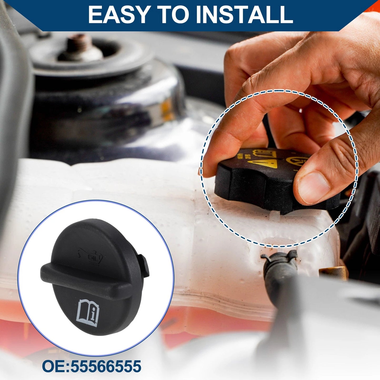 Coolant Cap for Chevrolet Cruze 1.4L 1.8L Black (2008-2013)