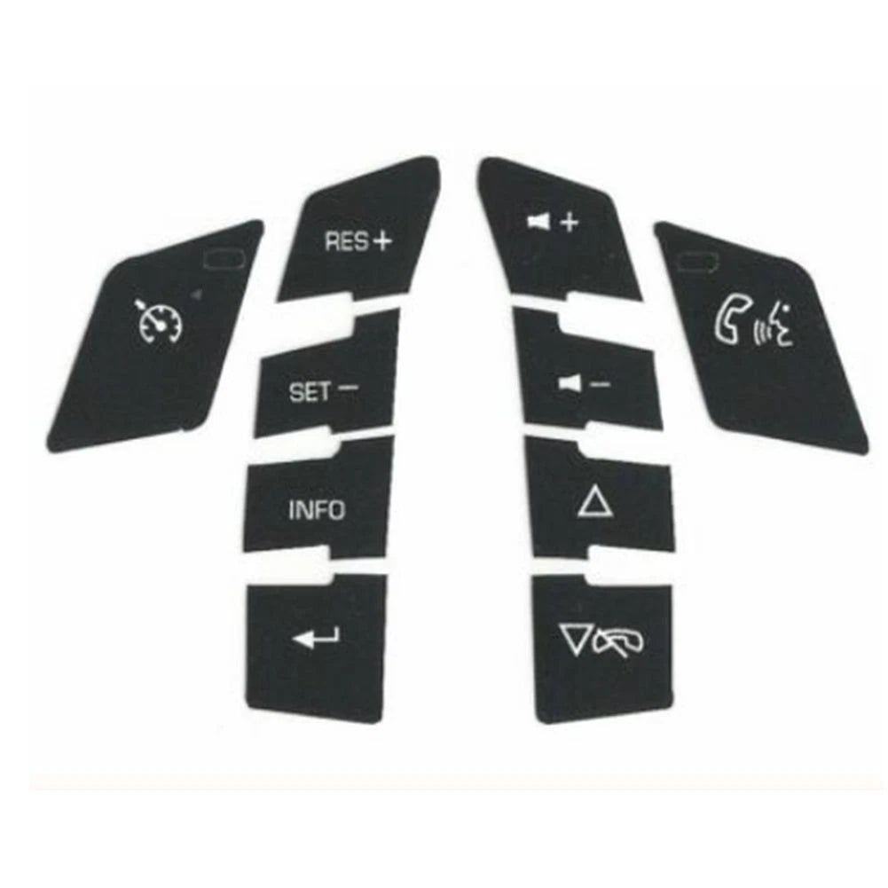 Button Repair Decals Car Sticker 1 Set ABS Black