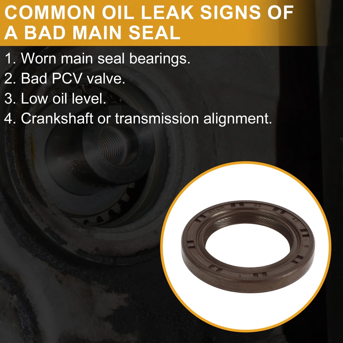 1x Front Crankshaft Oil Seal for CHEVROLET MATIZ (2011-2015)
