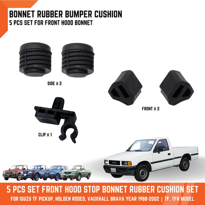 5 x Front Hood Bumper Cushion Clips for Holden Rodeo TF (1988-2002)