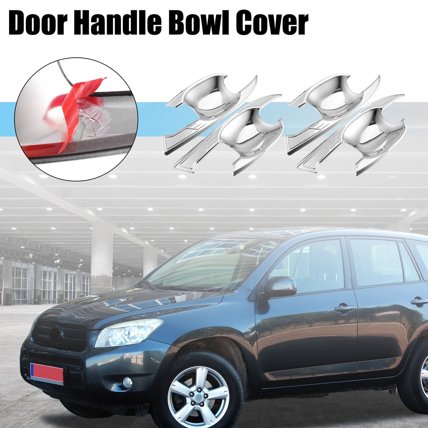 Exterior Door Handle Bowl Cover Decor Trim / 4 Pcs / for Toyota RAV4