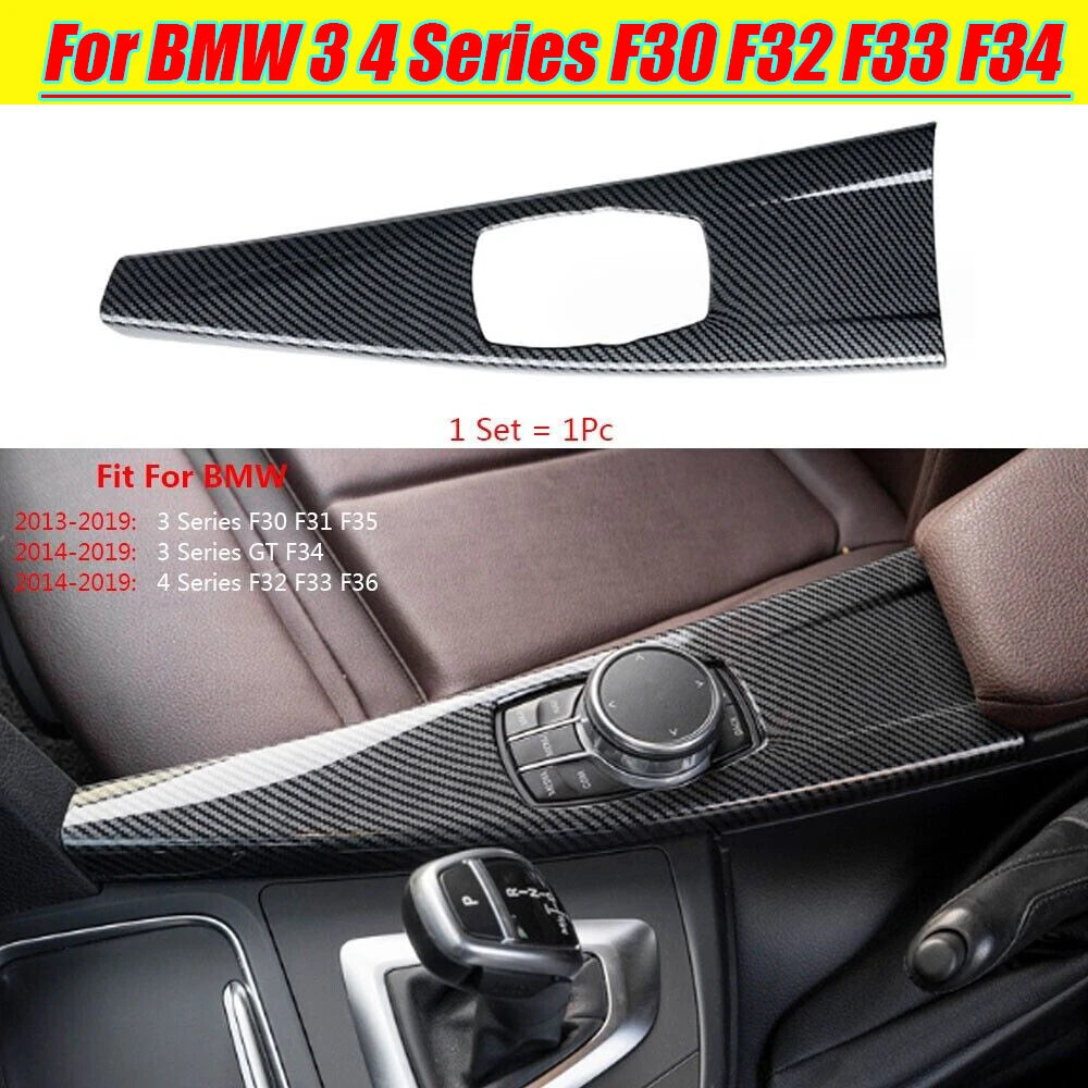 Carbon Fiber Car Multimedia Panel Cover Trim for BMW 3 4 Series