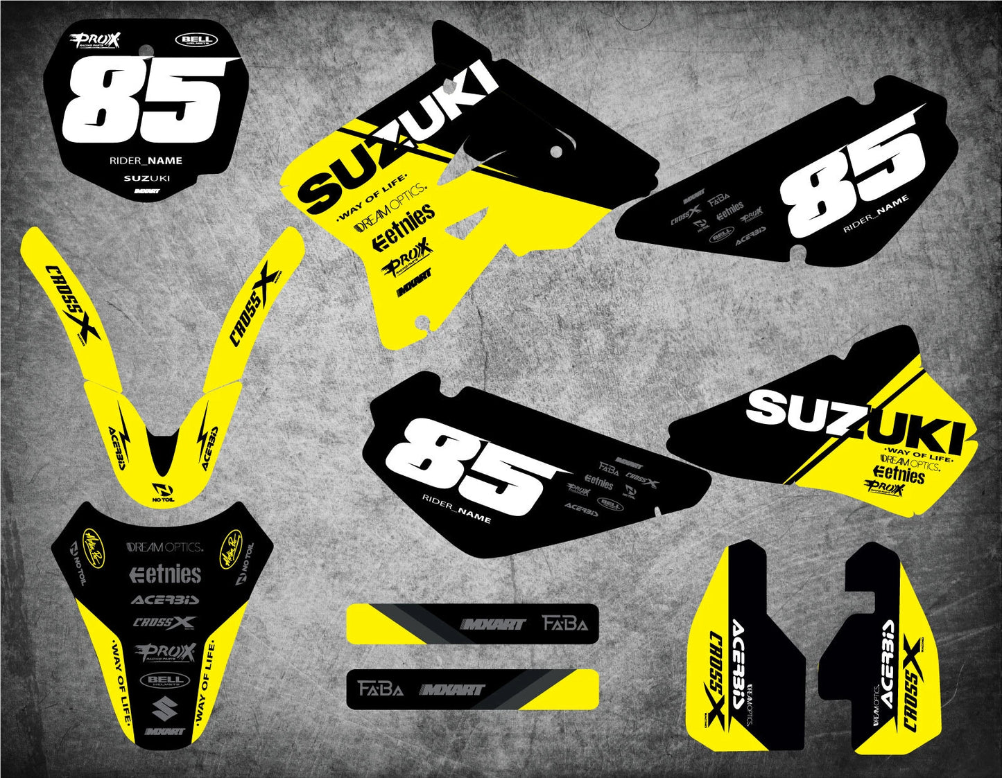 Custom Graphics Full Kit for Suzuki RM 85 (2000-2021)