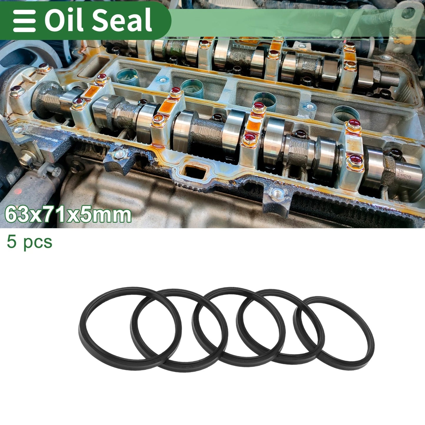 Oil Seal 63x71x5mm Seal Ring Rotary Shaft Seal NBR Rubber 5 Pcs