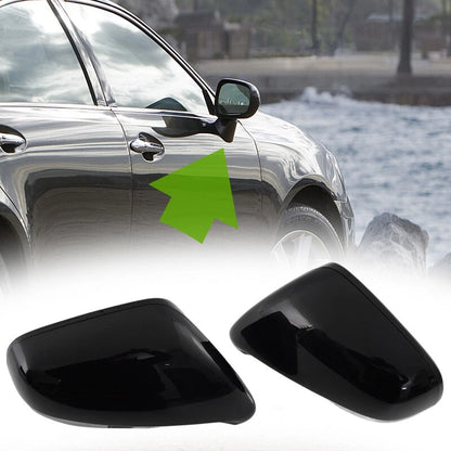 2 x Side Wing Mirror Cover Caps Gloss Black for Lexus IS250 IS350 ES350 (2006-09)
