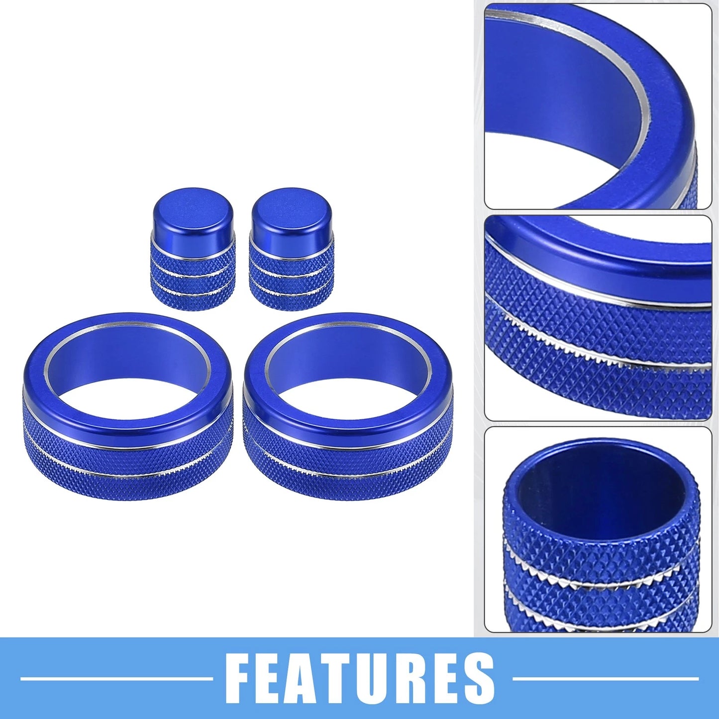 7 x AC Control Switch Air Vent Knob Covers for Honda Civic (2022-2023) Blue