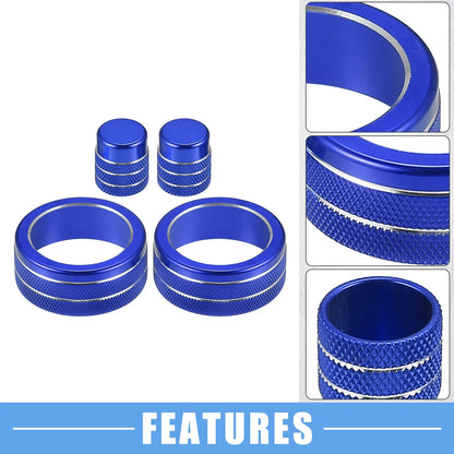 7 x AC Control Switch Air Vent Knob Covers for Honda Civic (2022-2023) Blue