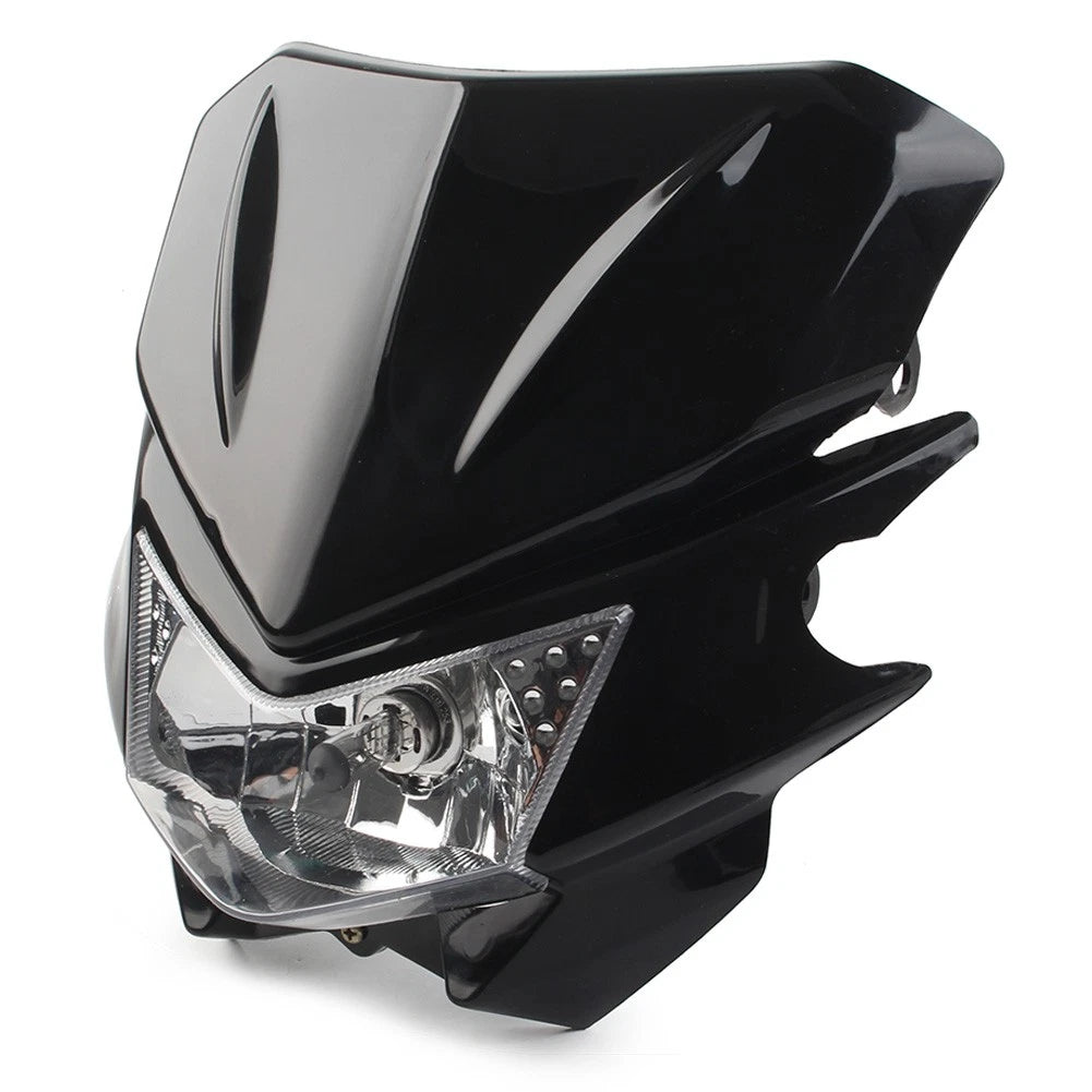 Headlight Lamp Fairing Hi/Lo for Universal Fit Street Fighter Dirt Bike Black