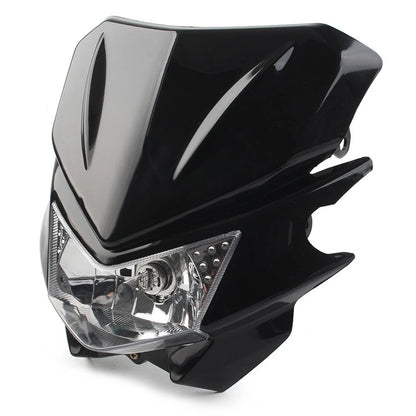 Headlight Lamp Fairing Hi/Lo for Universal Fit Street Fighter Dirt Bike Black