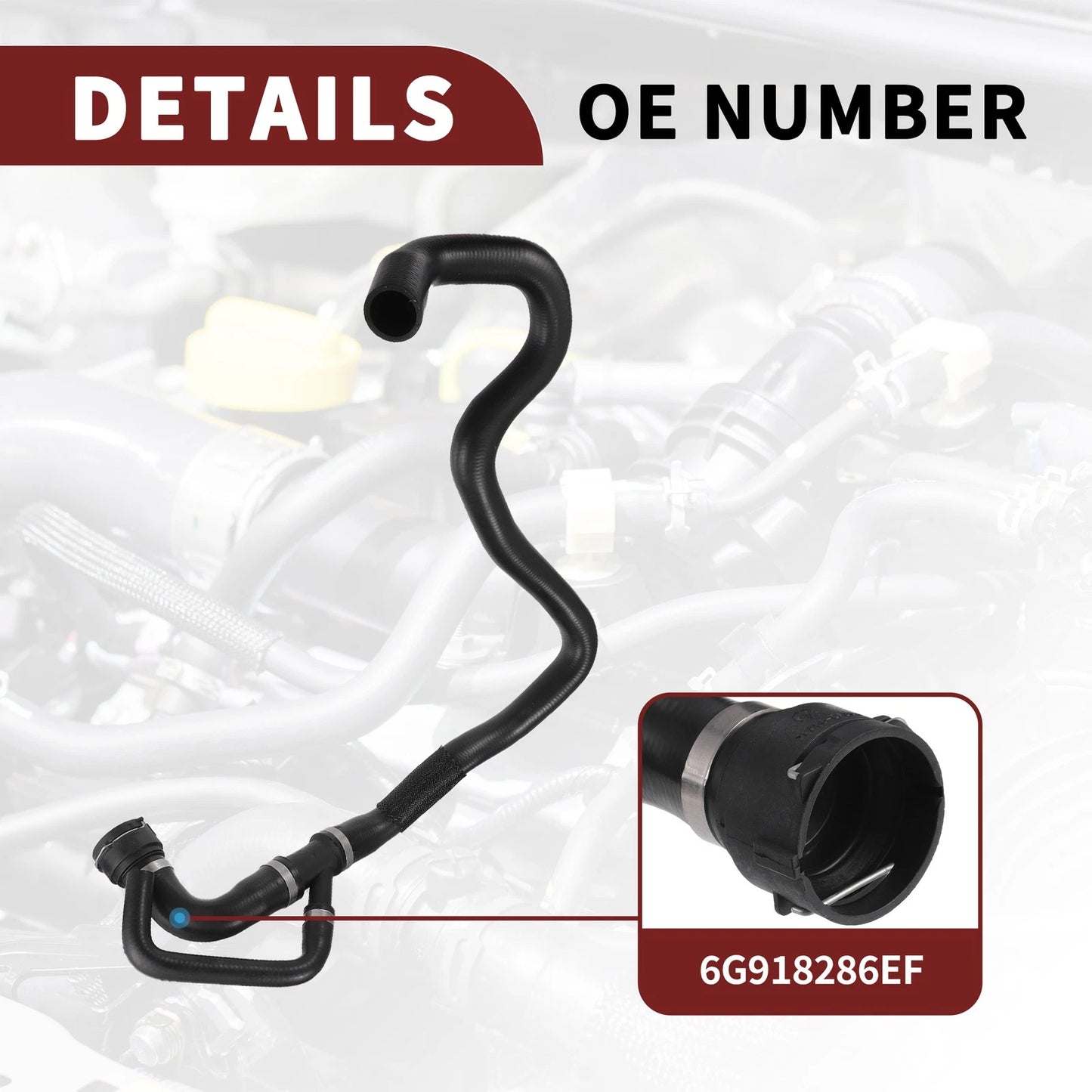 Radiator Coolant Hose for Ford Galaxy (2006-2015) - Black 1 Pcs