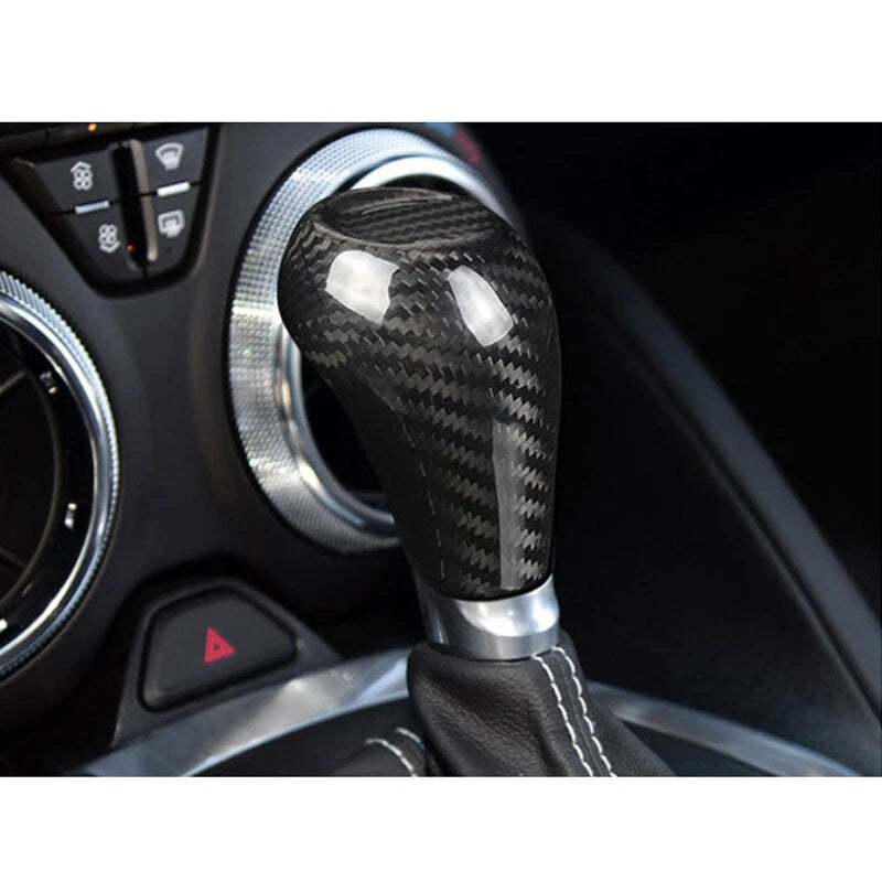 Carbon Fiber Gear Shift Head Cover Knob Cap fit For Chevrolet Camaro 2017-2019