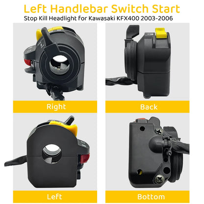 Left Handlebar Start/Stop Kill Switch Headlamp for Kawasaki KFX 400 (2003–2006)