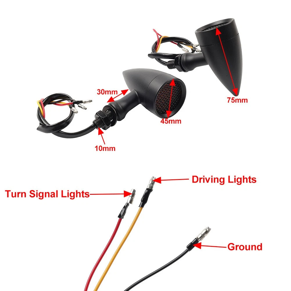 2 x Motorcycle Turn Signal Lights for Harley Super Glide FXD (2006-2017)